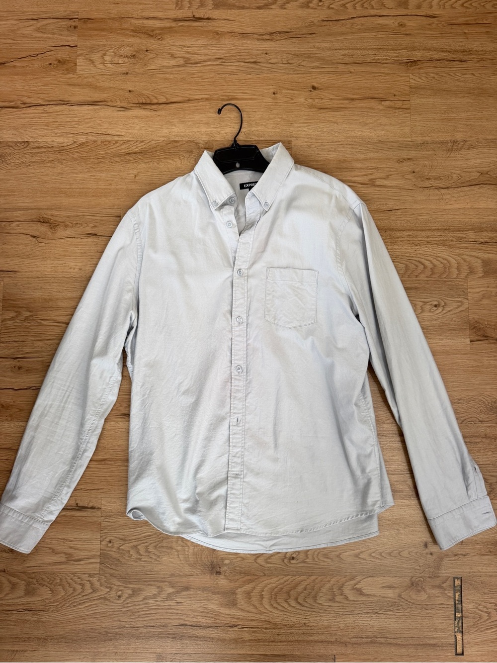 Express Light Blue Casual Button-Down Shirt